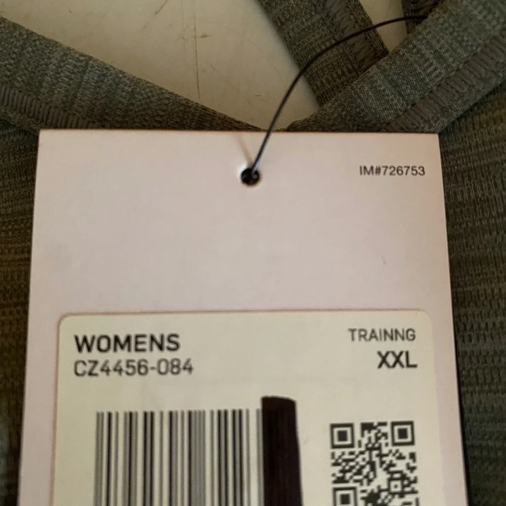 Nike Indy NWT Sports Bra Grey Black Adjustable Padded Women's XXL